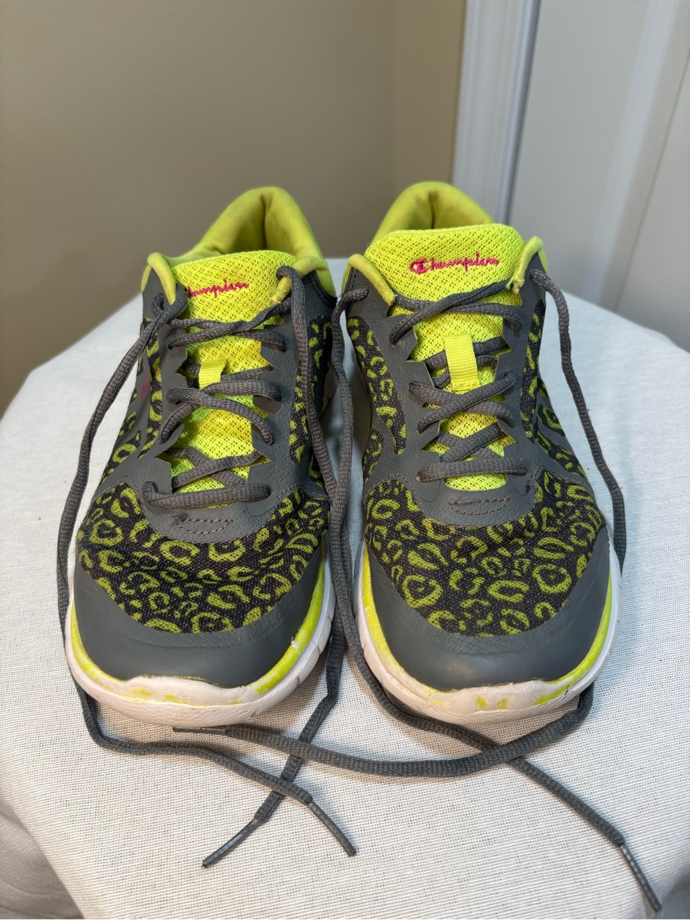 Champion Women’s Neon Leopard Print Running Shoes Sneakers Size 7